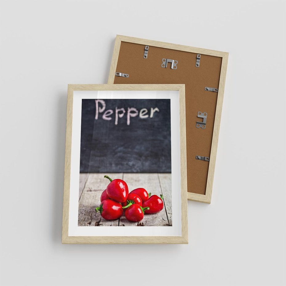 Plakat w ramie 30x40 - Eksploracja smaków - papryka, kuchnia - rama drewno