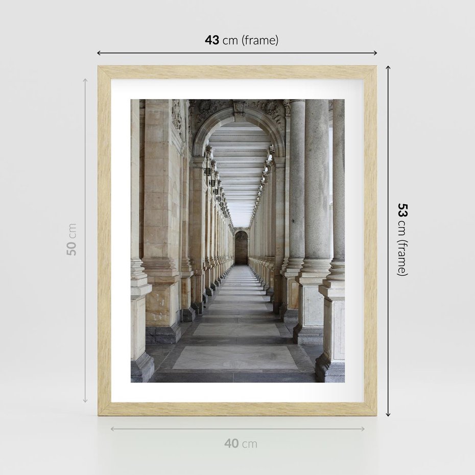 Plakat w ramie 40x50 - Uroki Kolumn - kolumny, architektura - rama drewno