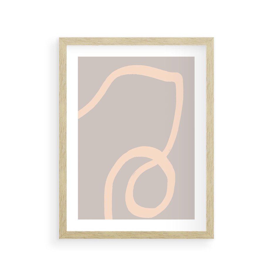 Plakat w ramie 30x40 - Wystylizowana Rewolucja - minimalistyczny obraz, nowoczesny - rama drewno