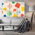 Obraz na płótnie 120x80 - Tęczowe Rytmy - kolorowe tęczowe kwadraty, wesoły kolaż