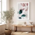 Plakat bez ramy 30x40 - Pastelowe Liście w Minimalizmie - pastelowe liście, minimalistyczny obraz