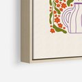 Obraz w ramie 50x70 - Świeżość Kwiatów - kwiaty w wazonie, minimalistyczna kompozycja - rama drewno