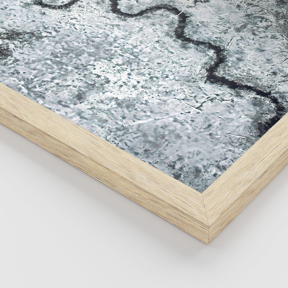 Zestaw obrazy w ramie 50x70 galeria - Góry, zima, śnieg - rama drewno