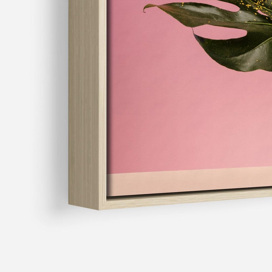 Obraz w ramie 80x80 - Majestatyczna monstera - monstera, liść - rama drewno