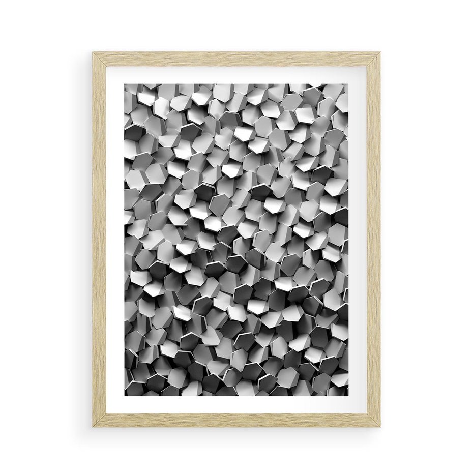 Plakat w ramie 50x70 - Odkryj głębię sztuki - graficzne, 3D - rama drewno