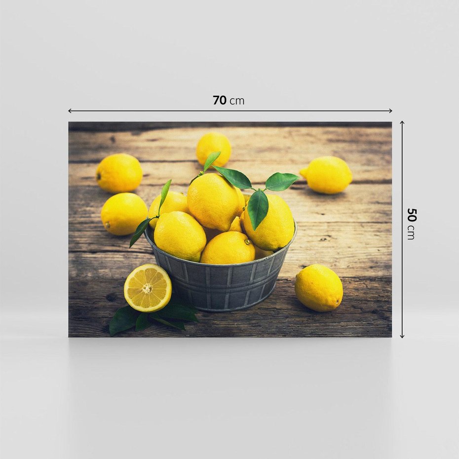 Obraz na płótnie 70x50 - Ożywczy koszyk - cytryny, koszyk