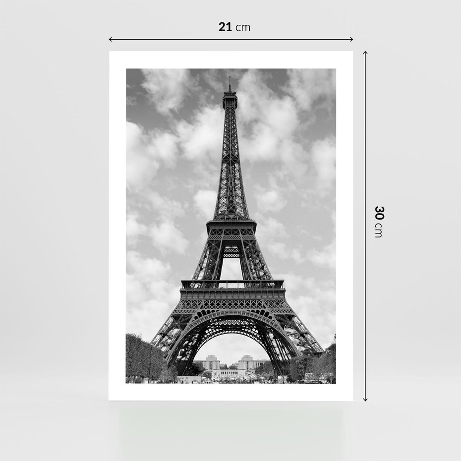 Plakat bez ramy 21x30 - Nocna panorama Paryża z wieżą Eiffla - Eiffla, Paryż