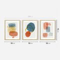 Zestaw obrazy w ramie 50x70 galeria - Geometryczne, plamy, kolorowe - rama drewno