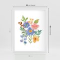 Plakat w ramie 30x40 - Kwiatowe Opowieści - akwarelowe polne kwiaty, minimalistyczna sztuka - rama biała