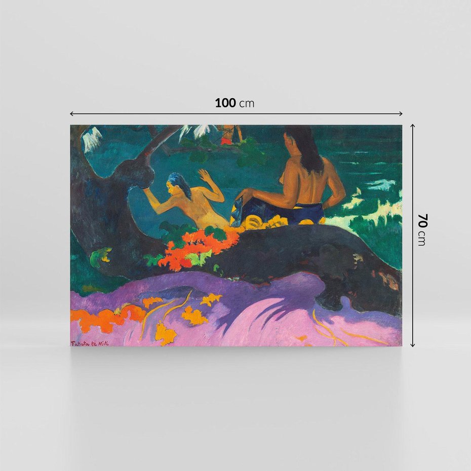 Obraz na płótnie 100x70 - Nad morzem 1892, Paul Gauguin - Reprodukcja - reprodukcja, obraz na płótnie