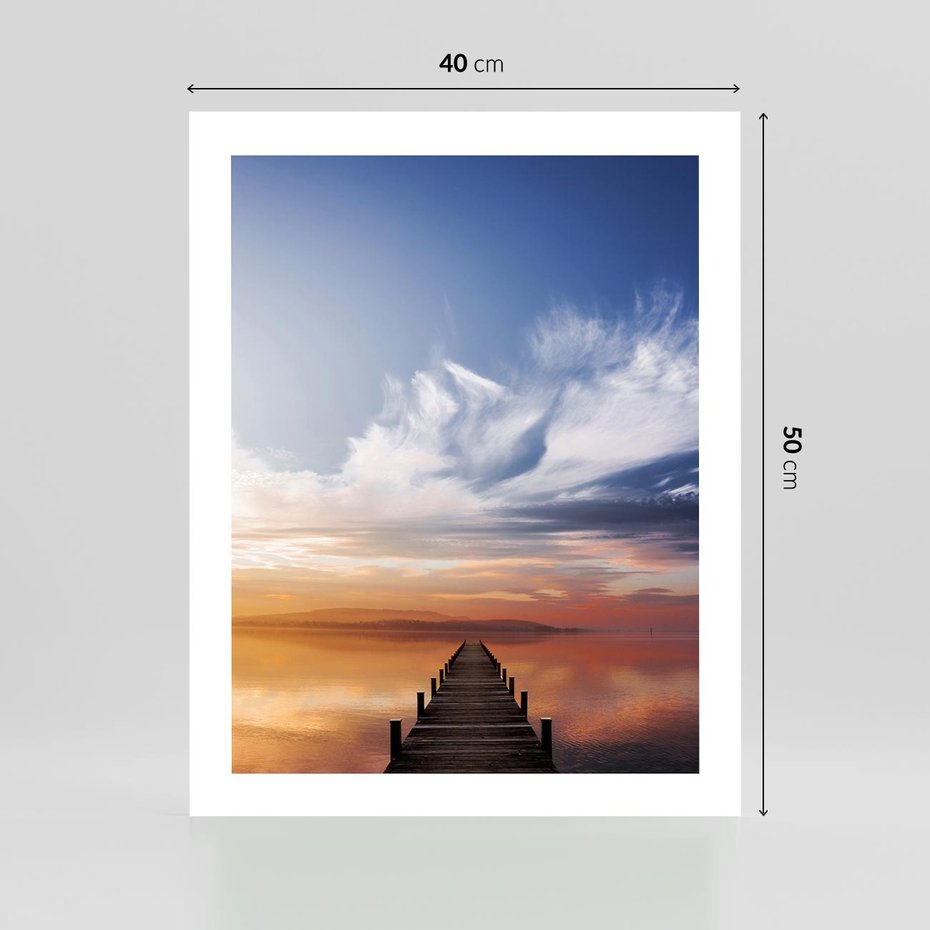 Plakat bez ramy 40x50 - Magia Chwili - pomost, zachód