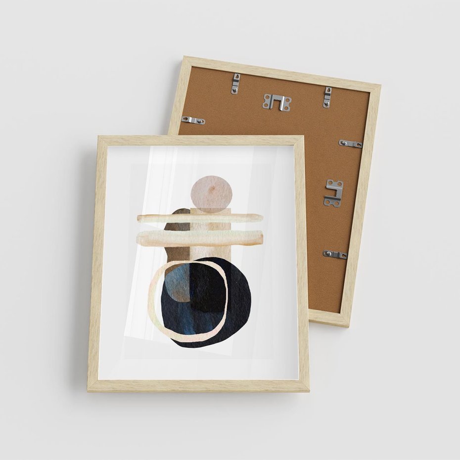 Plakat w ramie 40x50 - Wibracje Natury - abstrakcja, akwarelowe plamy - rama drewno