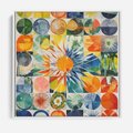 Obraz w ramie 50x50 - Rozkwitające Wzory Abstrakcji - abstrakcyjny obraz, mnogość kolorów - rama biała