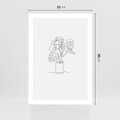 Plakat bez ramy 21x30 - Tajemnicza Harmonia - sztuka one line, monstera