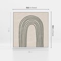 Obraz w ramie 50x50 - Intrygujące Zagięcia - boho plakat, czarna tęcza - rama biała