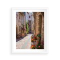 Plakat w ramie 40x50 - Malownicze Zakątki Miasta - uliczka, perspektywa - rama biała
