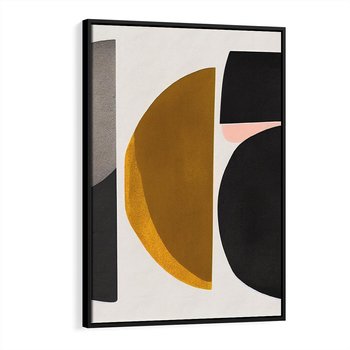 Obraz w ramie 50x70 - Tajemnice sztuki odkryte - geometryczne półkola, kształty - rama czarna