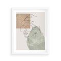 Plakat w ramie 40x50 - Geometria i Szkic - nowoczesny obraz, grafika - rama biała