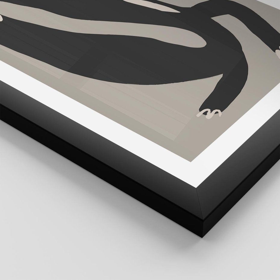 Plakat w ramie 30x40 - Strukturalne Odbicia Północy - skandynawska sztuka, lis - rama czarna