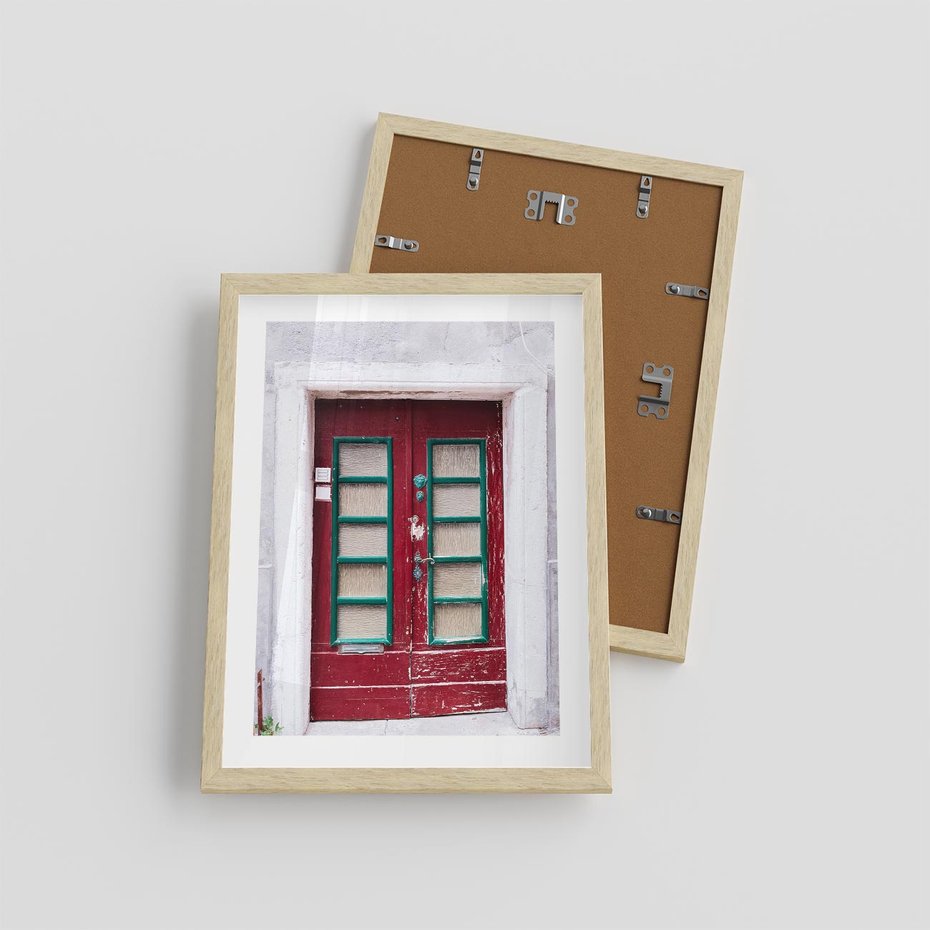 Plakat w ramie 30x40 - Retro Przez Drzwi - drzwi, retro - rama drewno