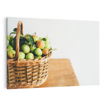 Obraz na płótnie 120x80 - Koszyk Jabłek - Świeżo Zbierane - koszyk, jabłka