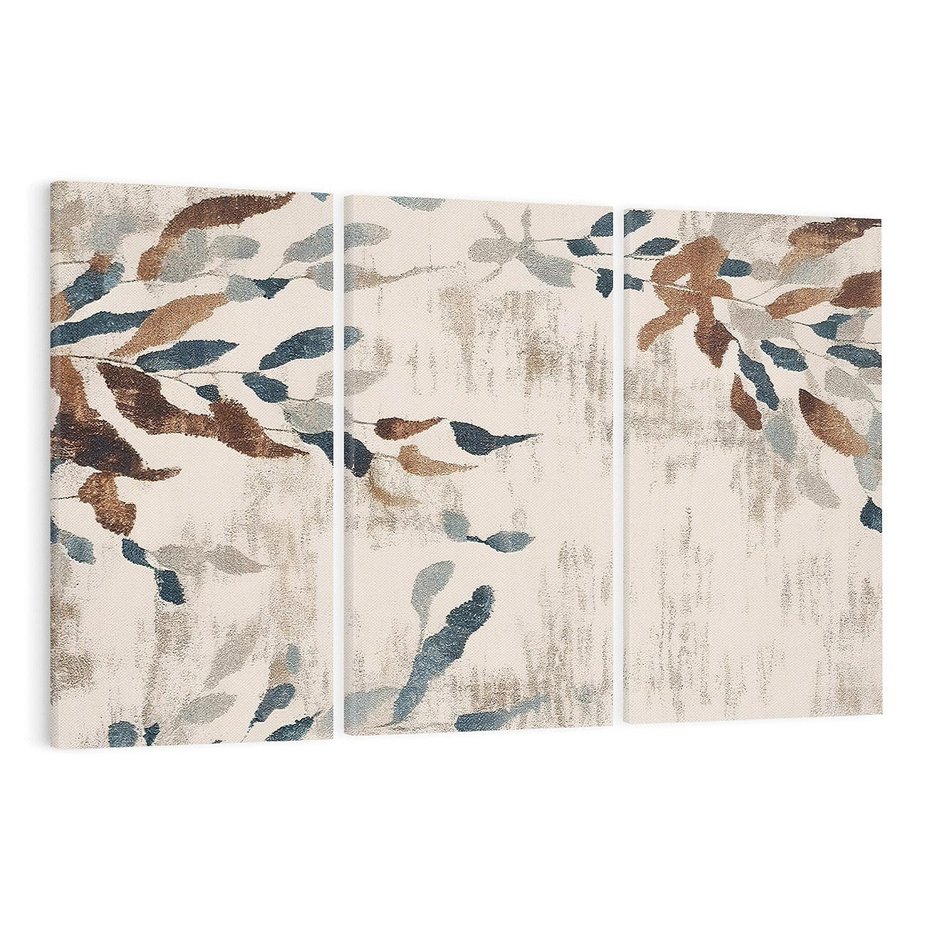 Obraz na płótnie 120x80 - Refleksje liściowych barw - abstrakcyjne kształty, przypominają liście