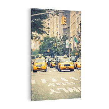 Obraz na płótnie 50x70 - Miasto Taksówek - taksówki, miasto