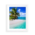 Plakat w ramie 40x50 - Zaklęte palmy tropików - palmy, ocean - rama biała