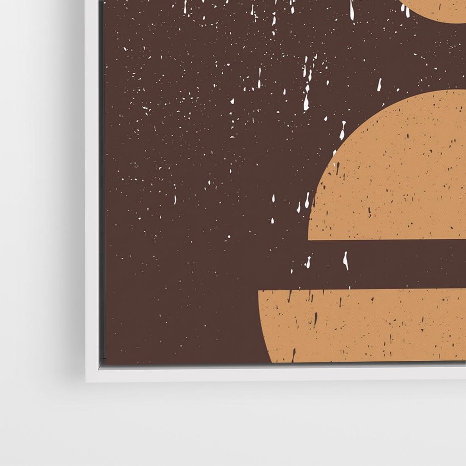 Obraz w ramie 50x50 - Impulsy Przestrzeni - mid century styl, nowoczesna grafika - rama biała