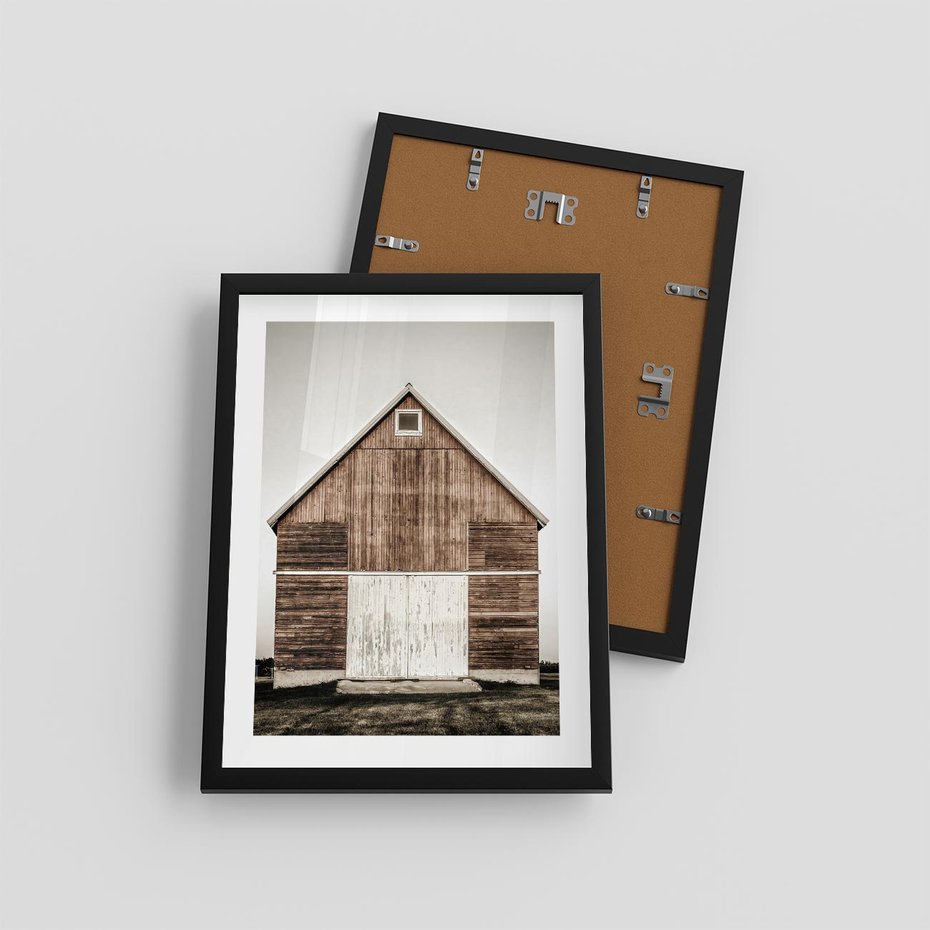 Plakat w ramie 30x40 - Rustykalny Drewniany Domek - domek, drewniany dom - rama czarna