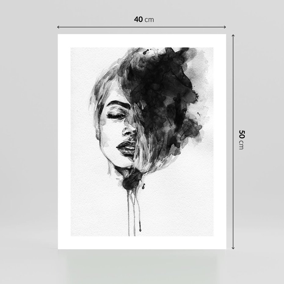 Plakat bez ramy 40x50 - Kobieta w akwareli - kobieta, akwarela