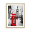 Plakat w ramie 50x70 - Ikoniczna budka w Londynie - Londyn, budka - rama drewno