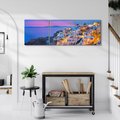Obraz na płótnie 150x50 - Wyblakłe wspomnienia gwiazd - Santorini, wieczór