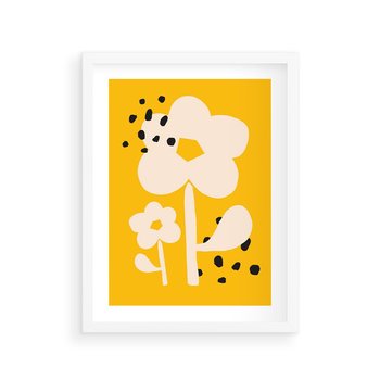 Plakat w ramie 30x40 - Bezgraniczne Impulsy - abstrakcyjny kwiat, plakat - rama biała