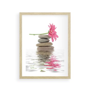 Plakat w ramie 30x40 - Kwiatowe japońskie spa - japońskie, spa - rama drewno