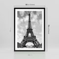 Plakat w ramie 50x70 - Nocna panorama Paryża z wieżą Eiffla - Eiffla, Paryż - rama czarna