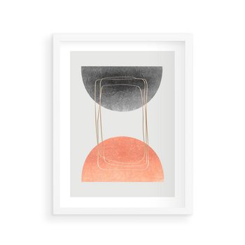 Plakat w ramie 50x70 - Sztuka Abstrakcji - minimalistyczny boho obraz, abstrakcyjny - rama biała