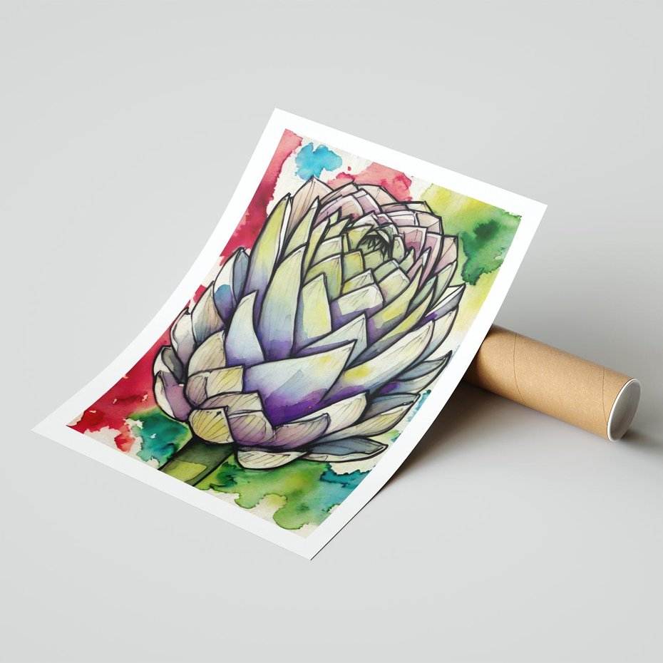 Plakat bez ramy 40x50 - Zamknięte w Roślinie - abstrakcja, akwarela