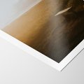 Plakat bez ramy 30x40 - Mglisty zachód słońca na ławeczce - mgła, zachód
