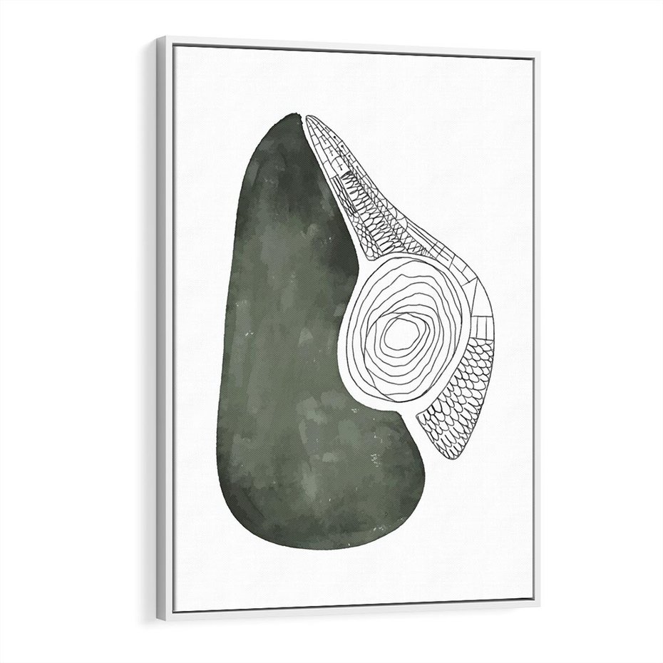 Obraz w ramie 80x120 - Owocowe Boho Inspiracje - minimalistyczny plakat, gruszka - rama biała