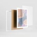 Plakat w ramie 30x40 - Rozmyte Akwarelowe Marzenia - abstrakcyjne akwarelowe plamy, pastele - rama biała