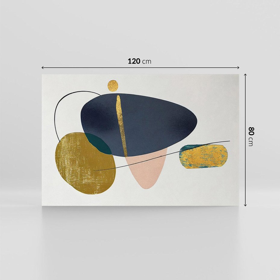 Obraz na płótnie 120x80 - Złoto Granatu - abstrakcyjne plamy koloru, złoto