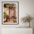 Plakat w ramie 50x70 - Stare drzwi pełne historii - drzwi, stare - rama czarna