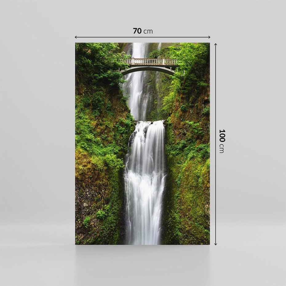 Obraz na płótnie 70x100 - Siła i Urok Natury - wodospad, las
