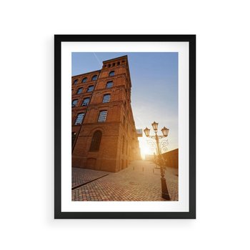 Plakat w ramie 30x40 - Perspektywa uliczki - uliczka, perspektywa - rama czarna