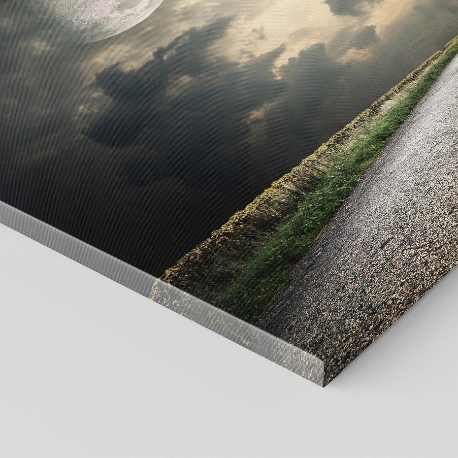 Obraz na płótnie 100x70 - magia nocnej drogi - droga, księżyc