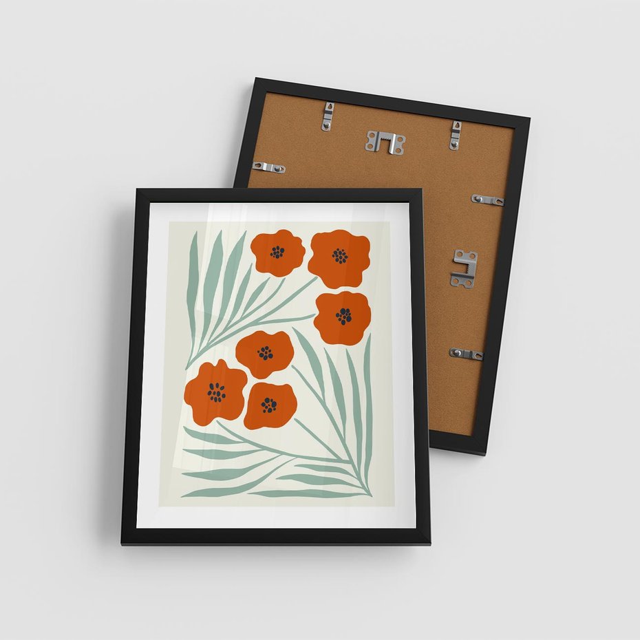 Plakat w ramie 40x50 - Makowe Odkrycie - czerwone kwiaty, maki - rama czarna