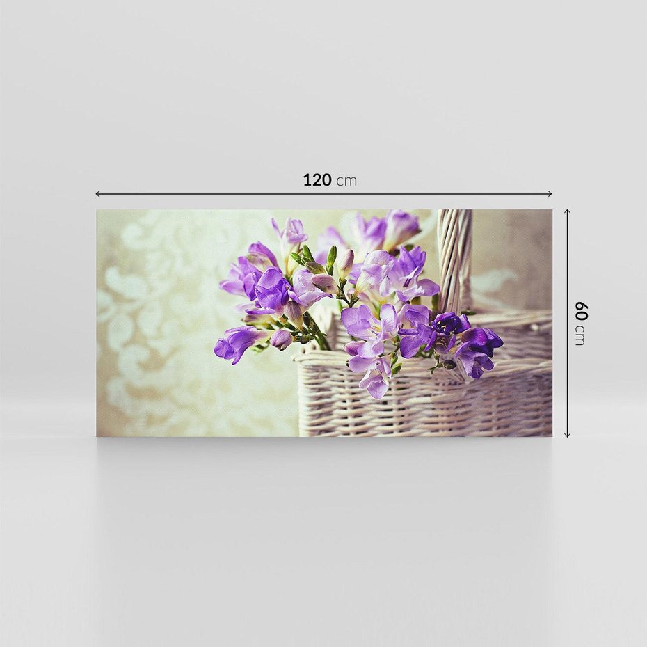 Obraz na płótnie 120x60 - Kwiatowy koszyk - kwiaty, koszyk