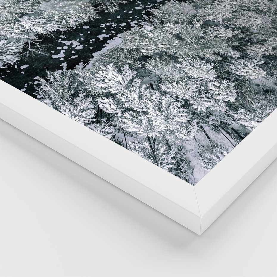 Zestaw obrazy w ramie 30x40 galeria - Zimowa, przygoda, cytat, typografia - rama biała