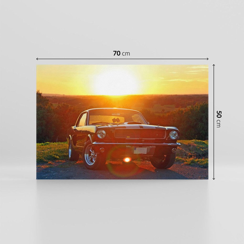 Obraz na płótnie 70x50 - Moc i elegancja - Ford Mustang, samochód